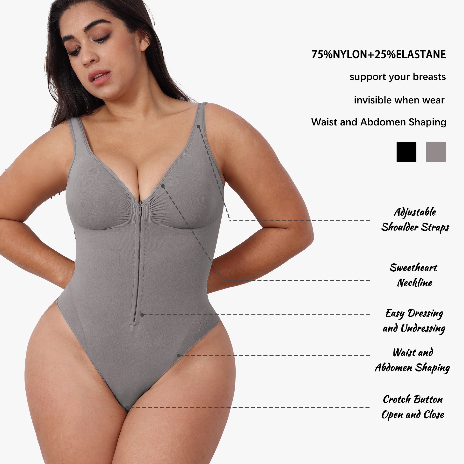 Women's Slimming Underwear Bodysuit Corset Body Shaper Waist Shaper Shapewear Woman Post-Surgical Slimming Zip Jumpsuit - Image 4